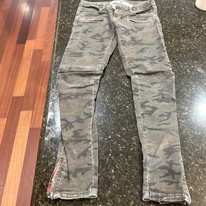Etienne Marcel army print skinny jeans, size 27